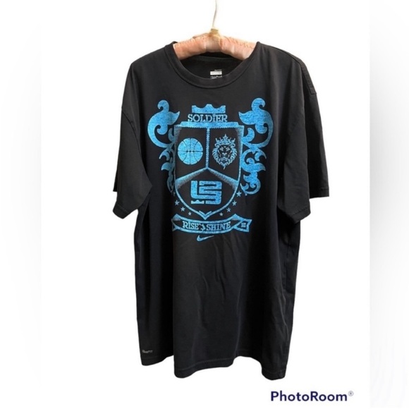LEBRON JAMES NIKE SOLDIER “RISE AND SHINE” men's size Ig black Dri Fit tshirt - Picture 1 of 10